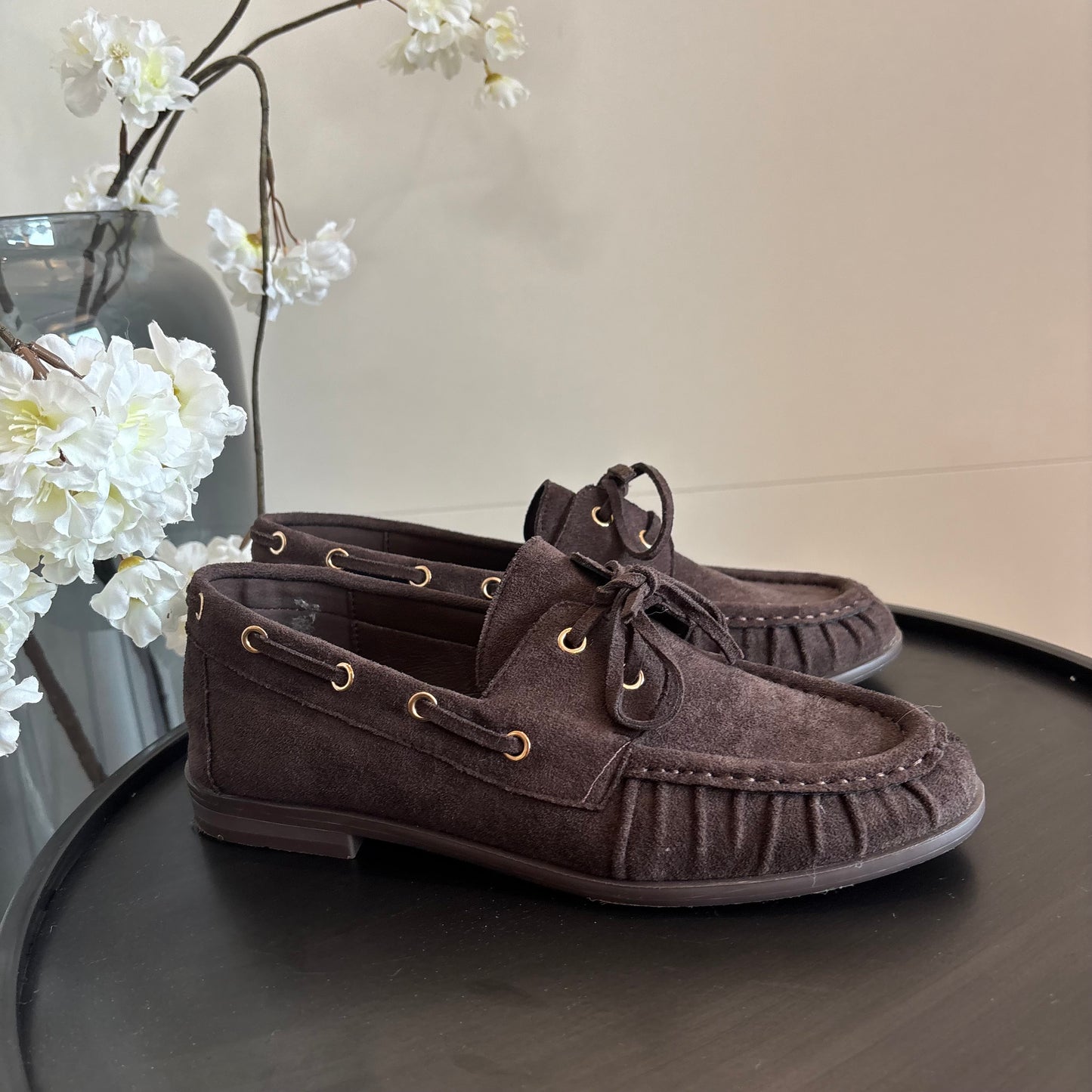 Mokassin-Wildleder braun Carla