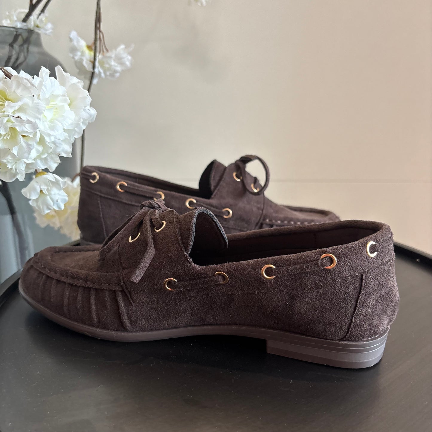 Mokassin-Wildleder braun Carla