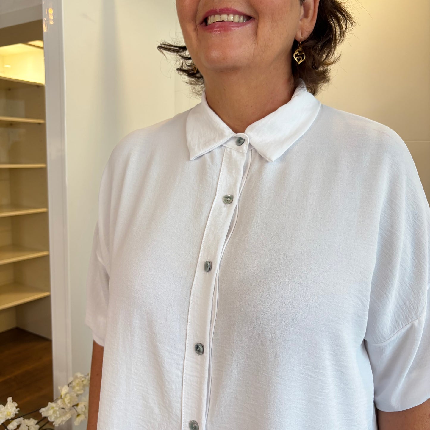 Longbluse Weiß Manu