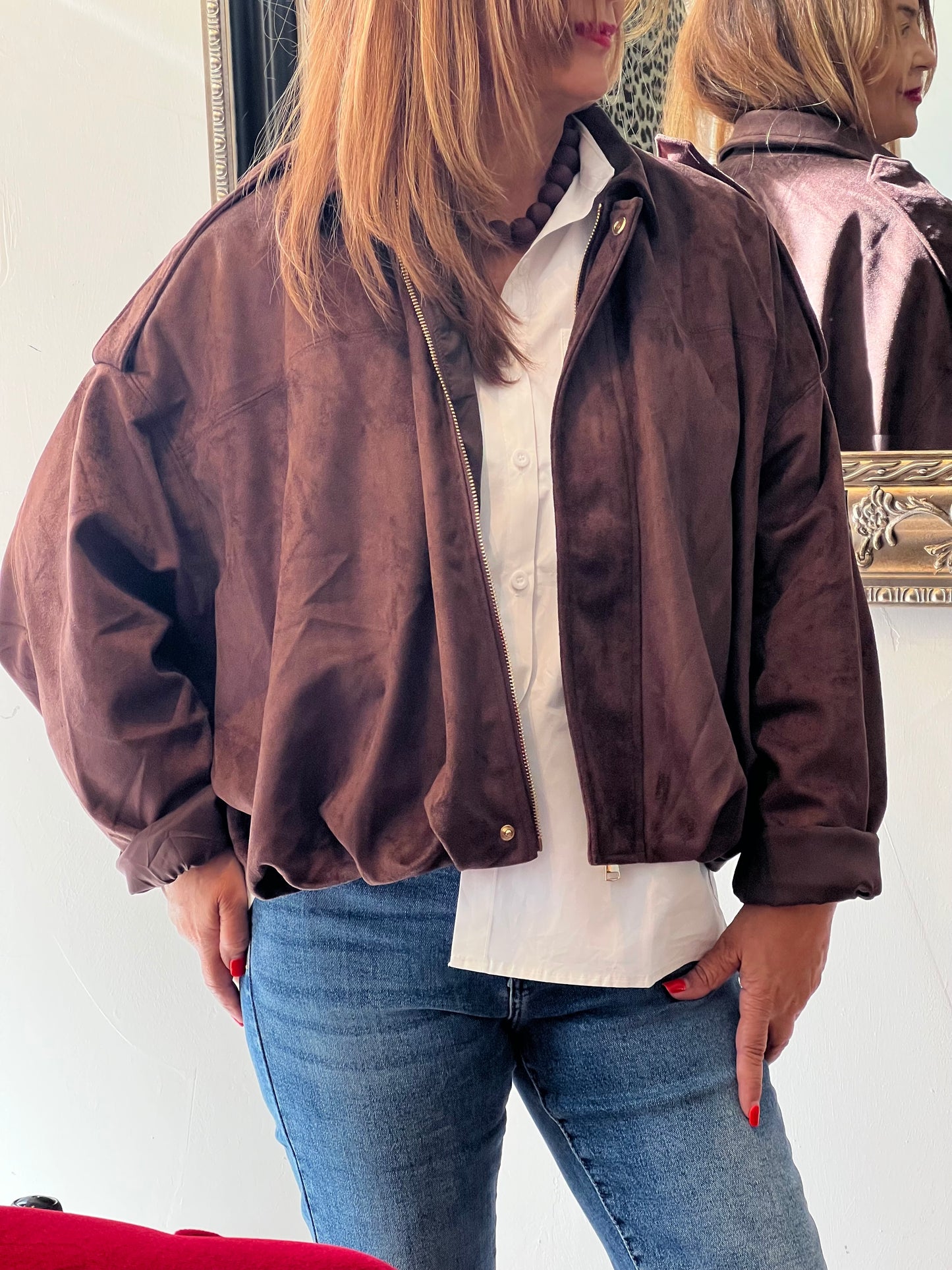 Jacke in Wildleder-Optik braun Babsi