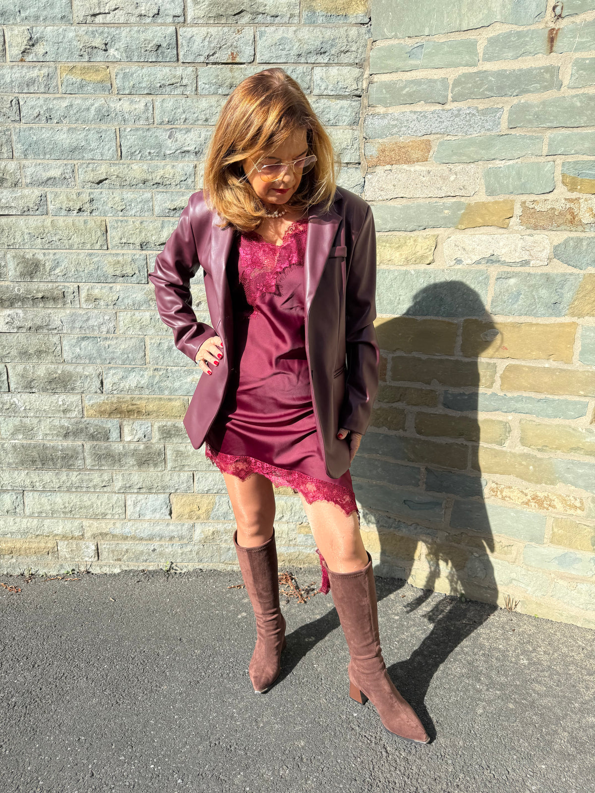 Spitzenkleid Romanik Lace Bordeaux Jana