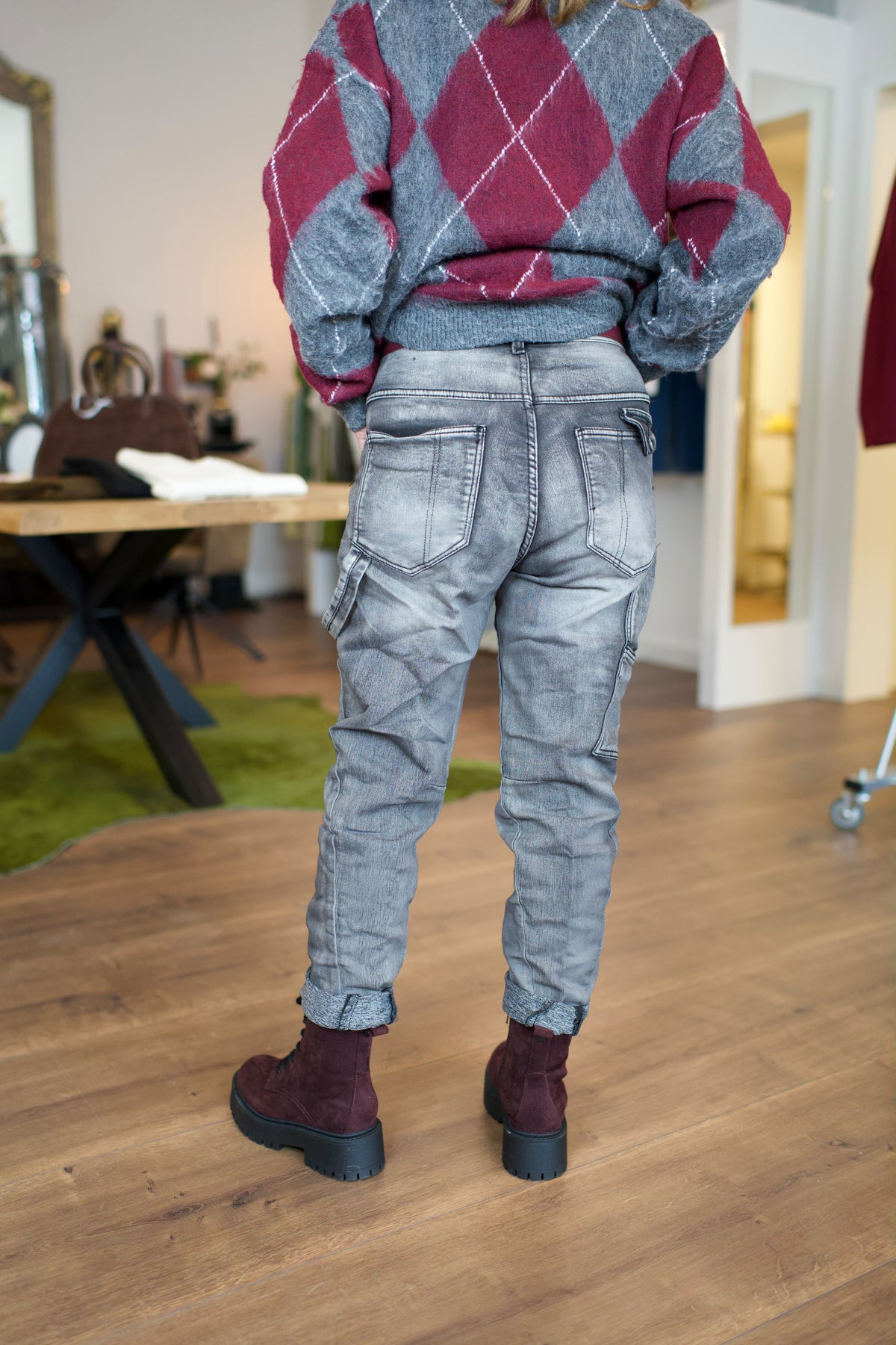 Jeans in lässigen Cargo-Look-Hellgrau Jara von Esvivid