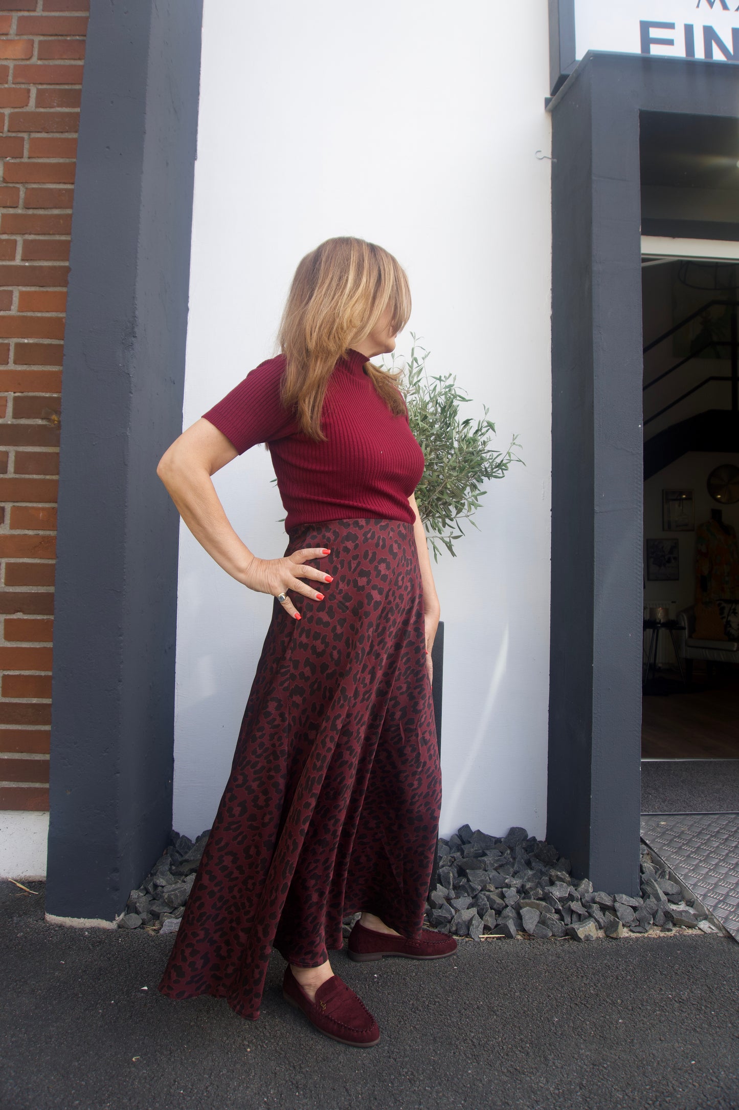 Maxi-Rock mit Animalprint Carla