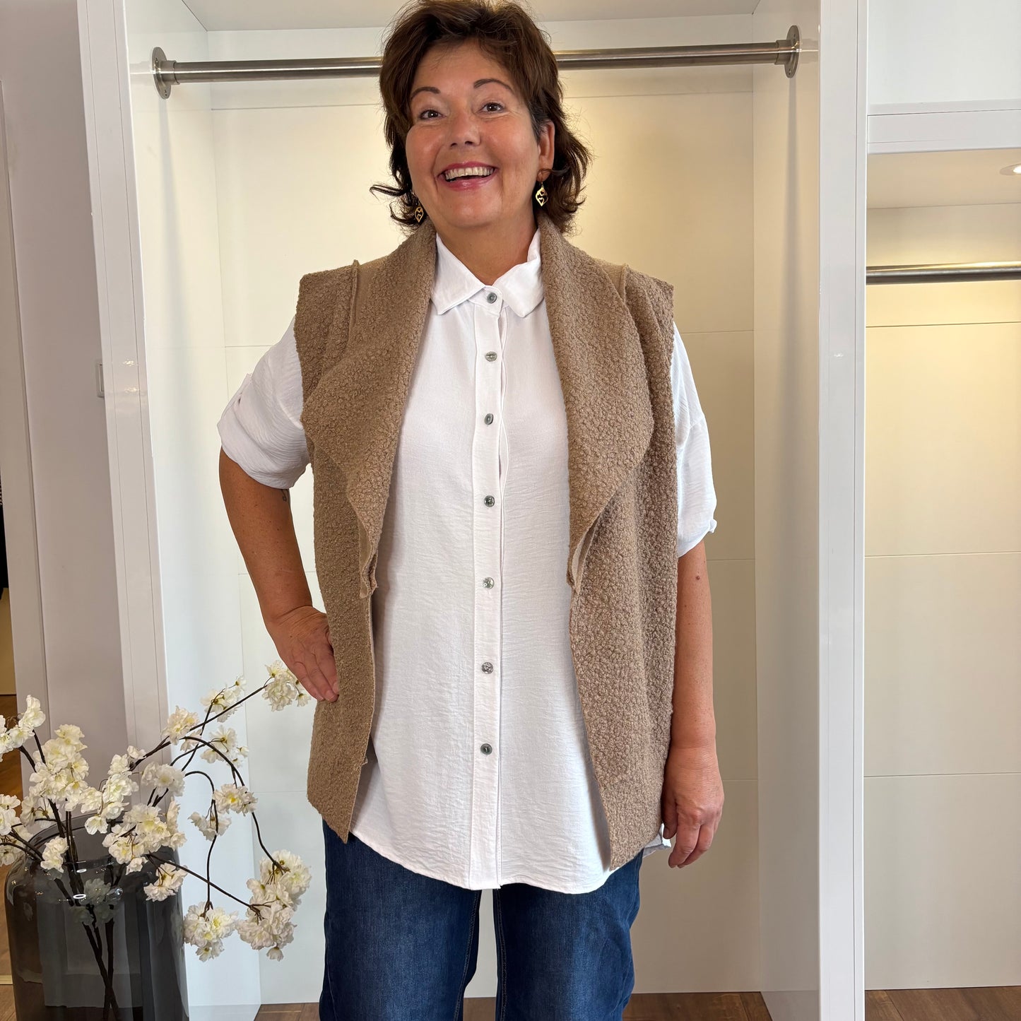 Longweste in Teddy-Optik Cleo