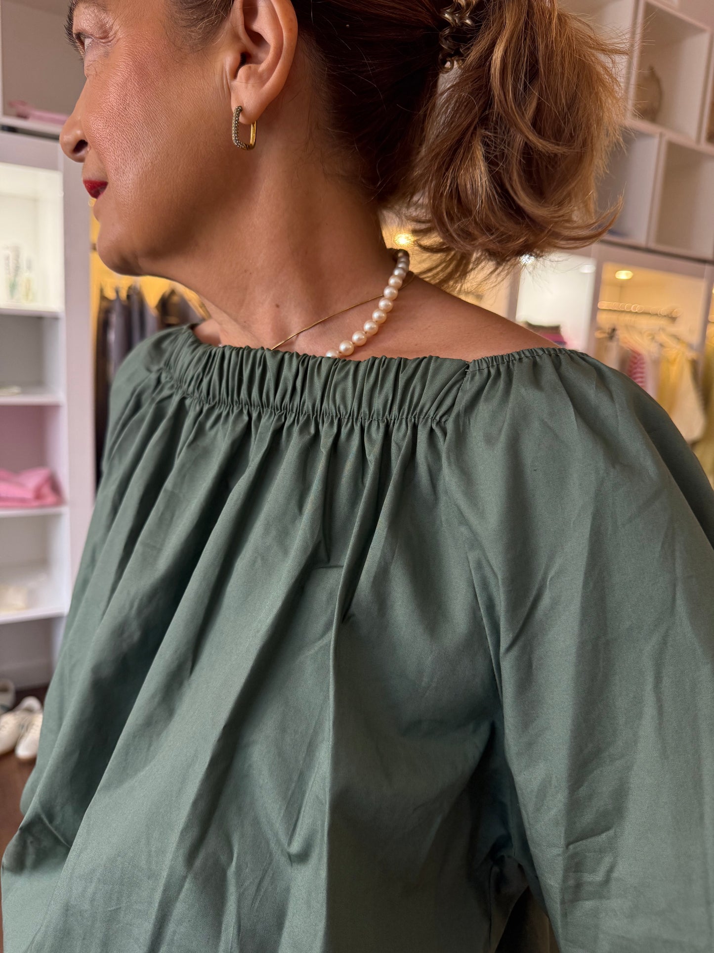 Bluse in Salbeigrün Helma