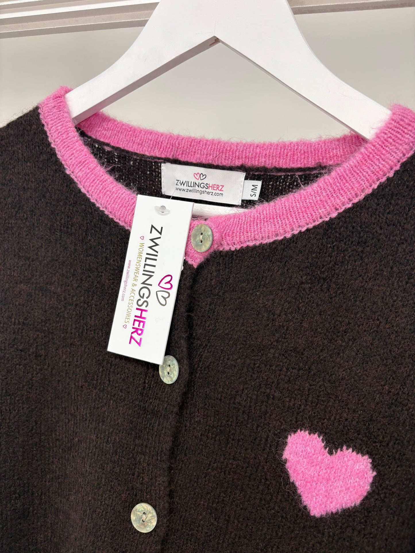 Zwillingsherz Wollmix Cardigan "Herz" Bo