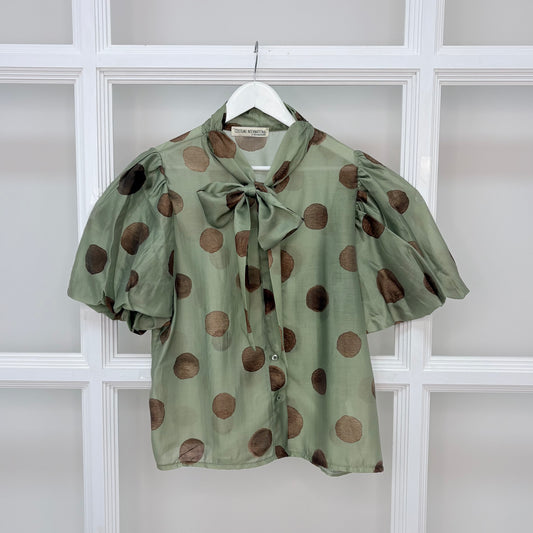Elegante Polka-Dot-Bluse - Ela