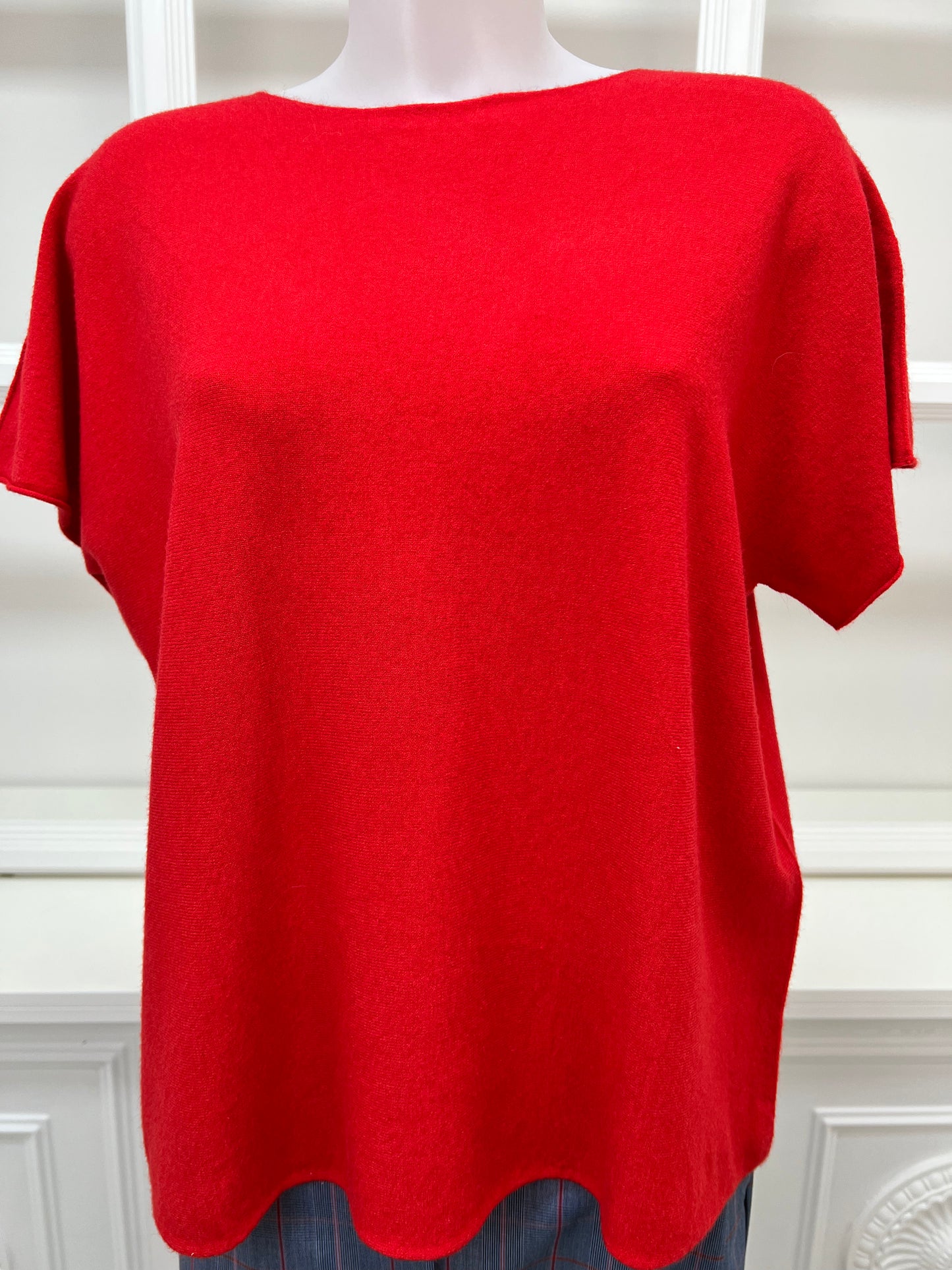 Kurzarmpullover Becky rot