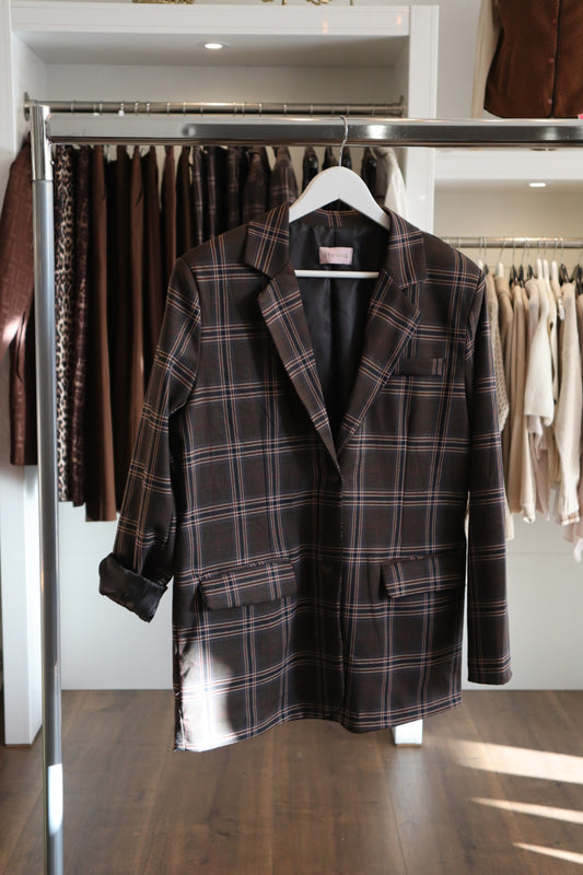 Karierter Blazer von ESVIVID in Braun