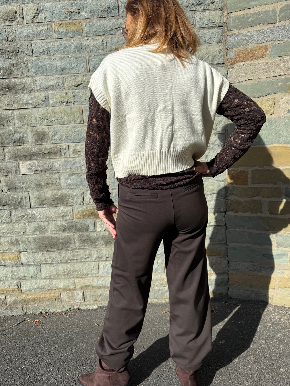 Strickweste in creme Jessy