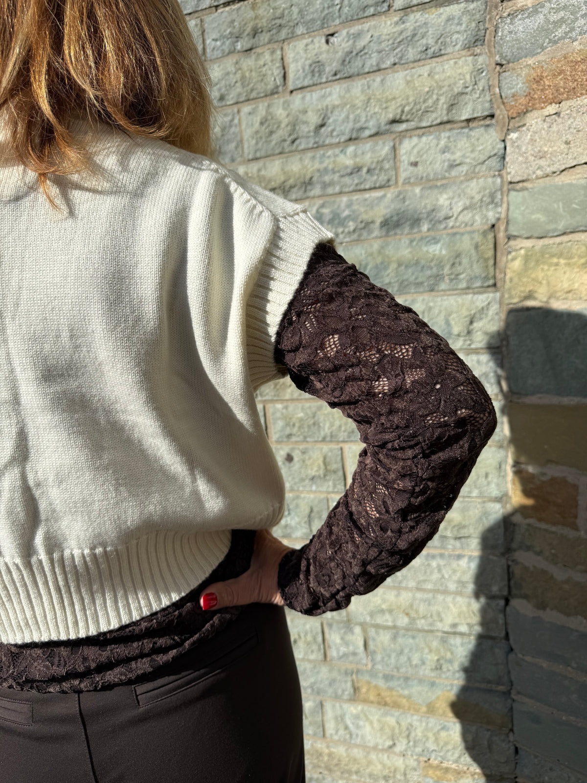 Strickweste in creme Jessy
