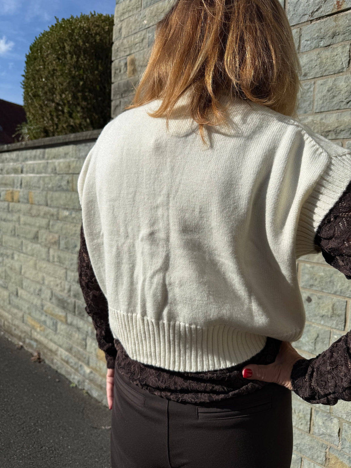 Strickweste in creme Jessy