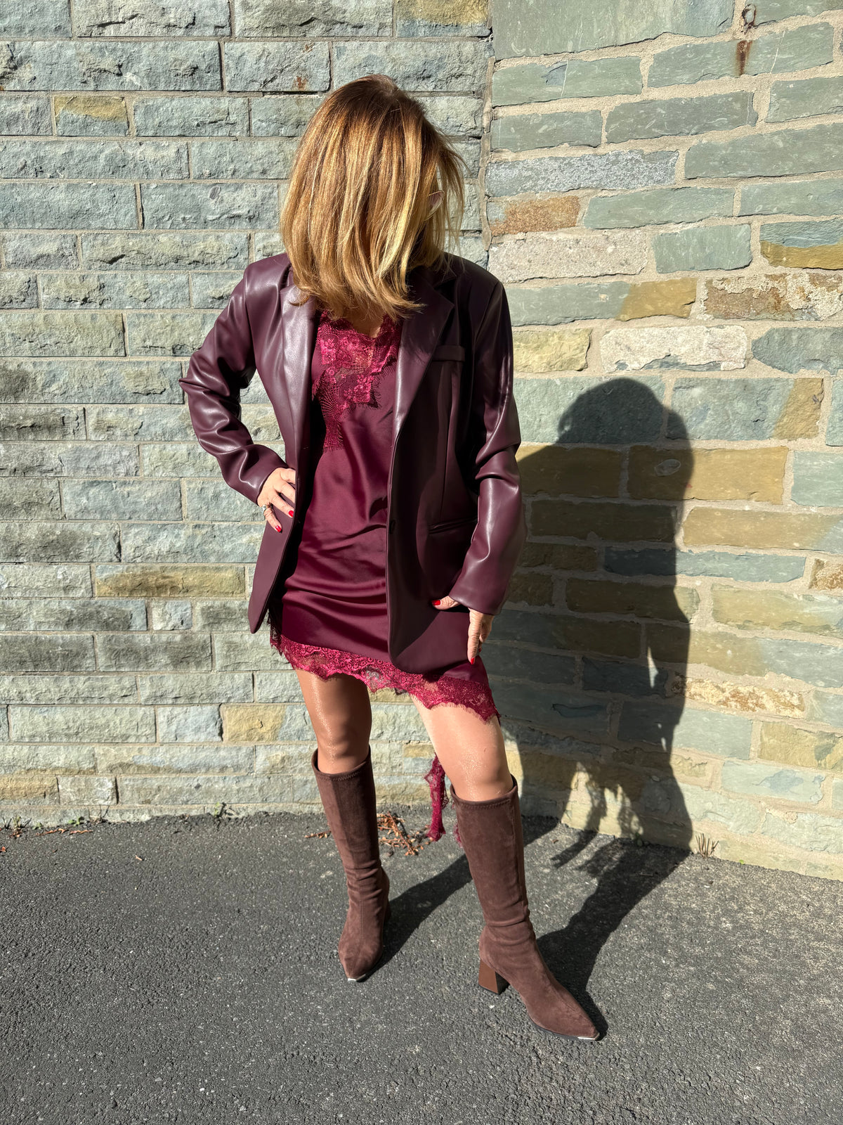 Spitzenkleid Romanik Lace Bordeaux Jana