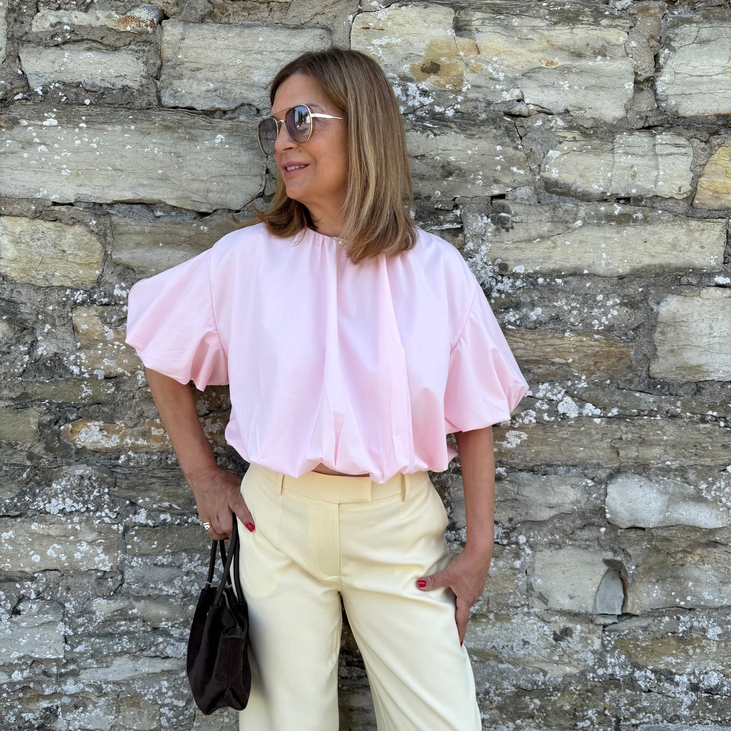 Bluse mit voluminösen Ballonärmeln - Finja