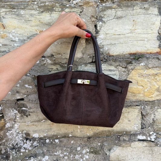 Handtasche in edlem Dunkelbraun - Frieda