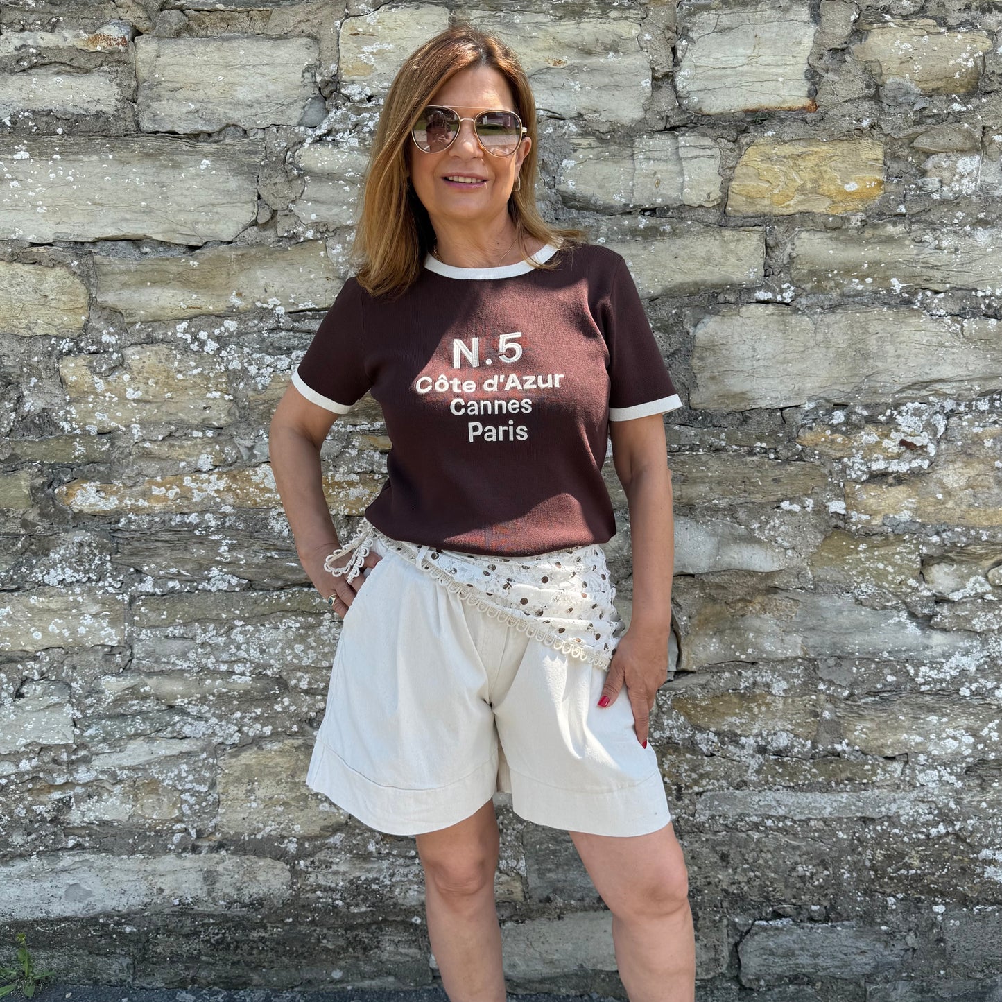 Feinstrickshirt mit Stickerei - Gloria