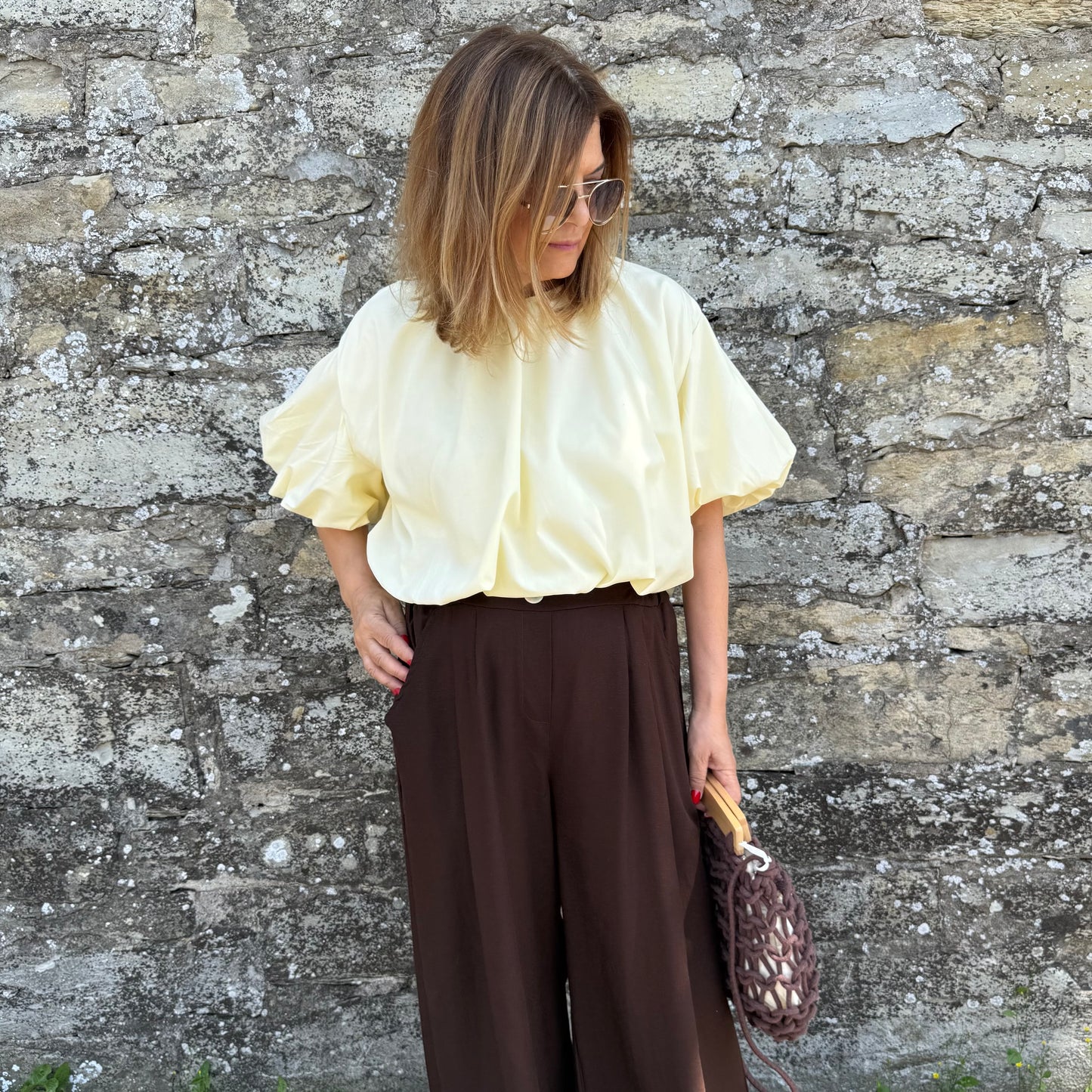 Bluse mit voluminösen Ballonärmeln - Giselle