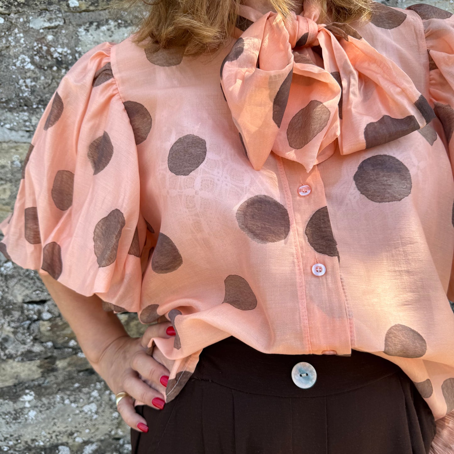 Elegante Polka-Dot-Muster Bluse - Eduarda