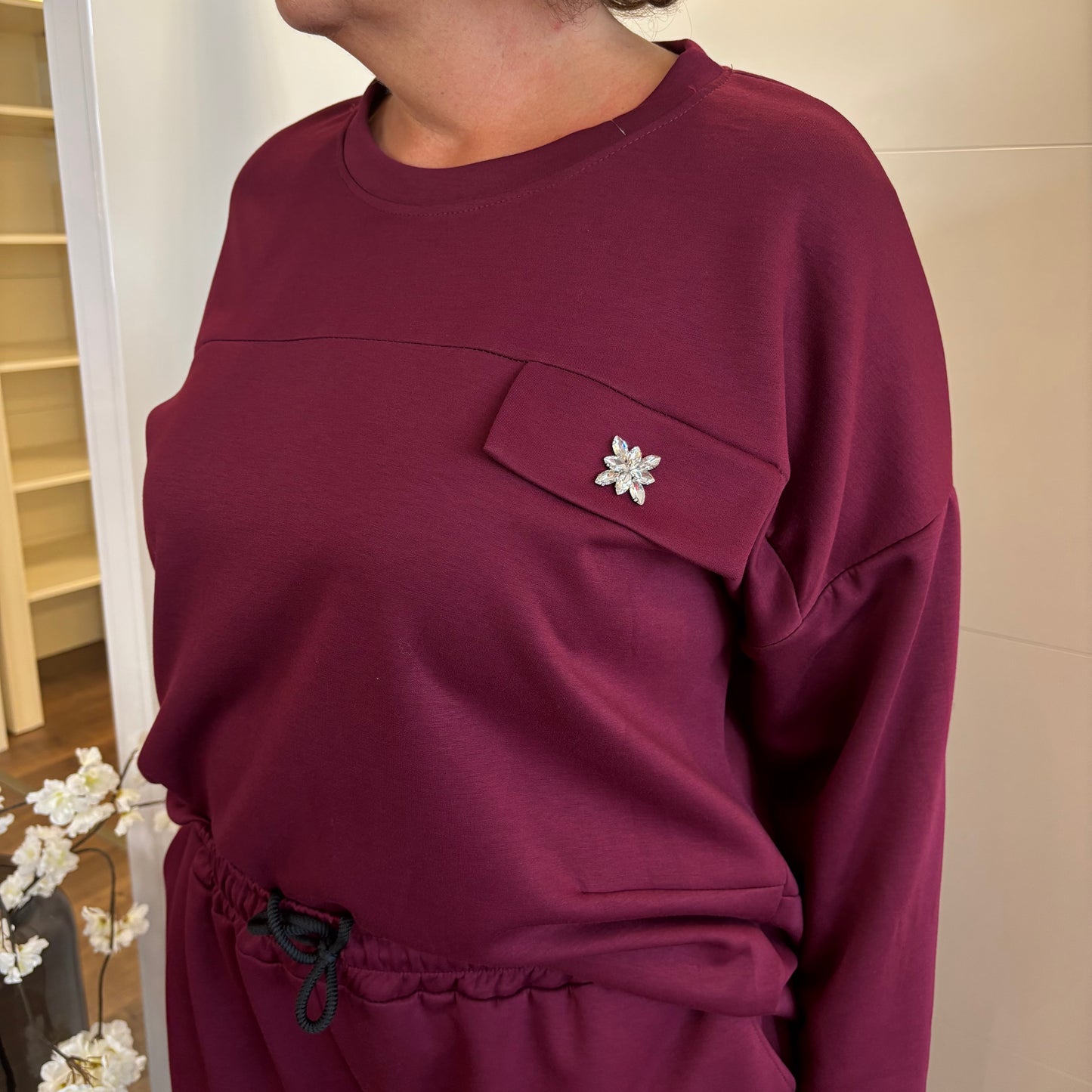 Loungewear-Oberteil „Merlot Moments“