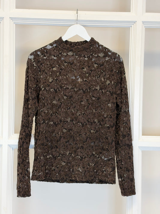 Spitzen-Shirt braun Juna