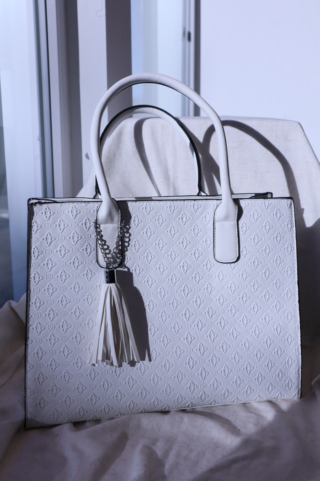 Edle Shopper Tasche in Weiß