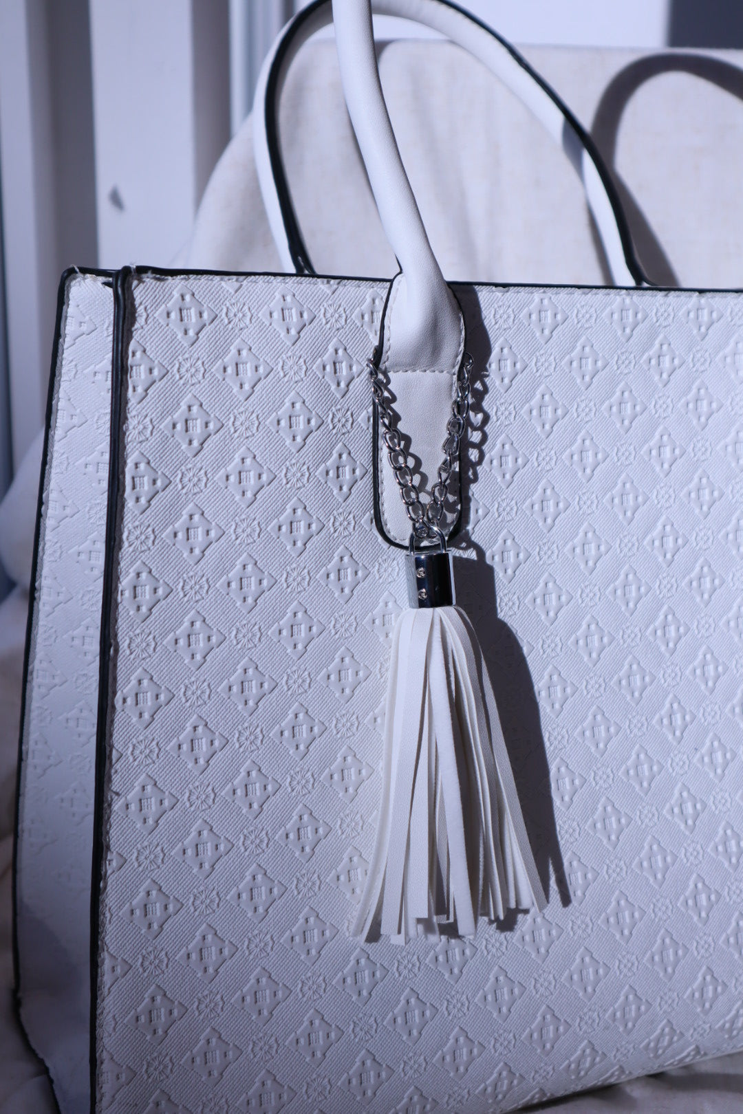 Edle Shopper Tasche in Weiß