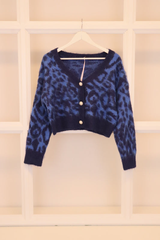 Stylischer Kurz-Cardigan Blue-Leo