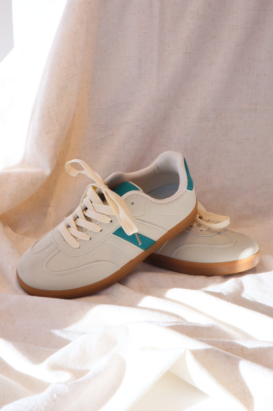 Stylischer Sneaker in Beige und Grün