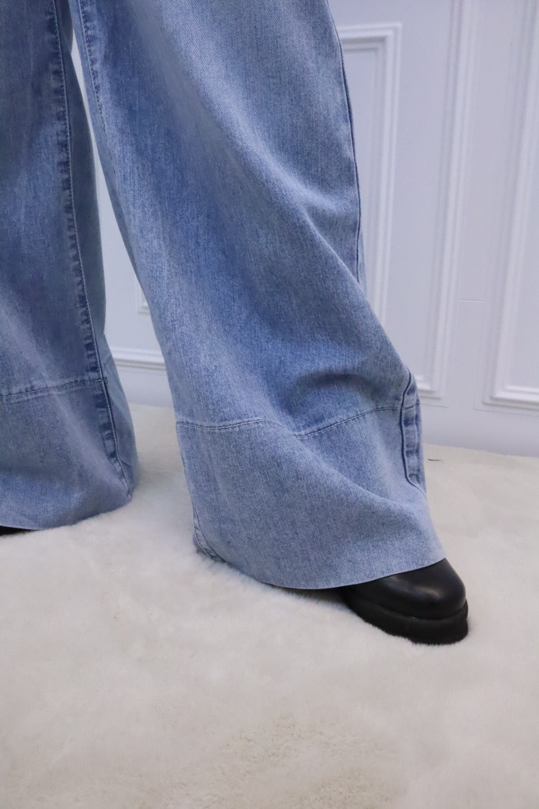 Jeans Wide-Leg in Blauwaschung Asia