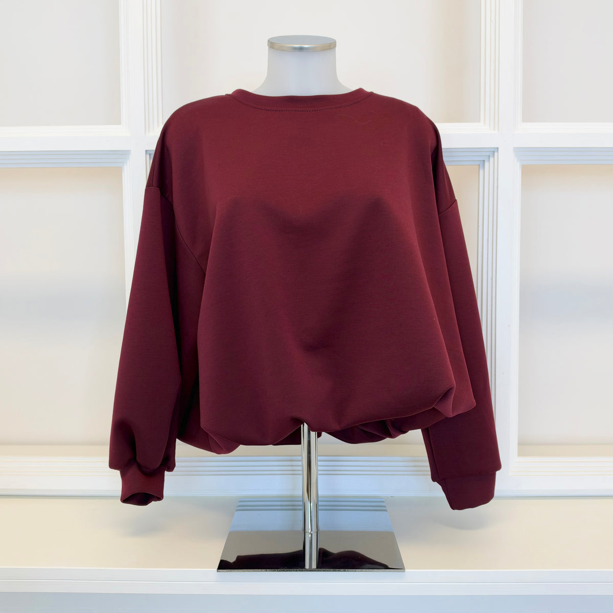 Ballon-Pullover Bordeauxrot Justa