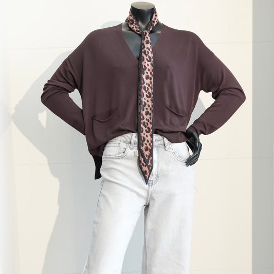 Cardigan in edlem Dunkelbraun