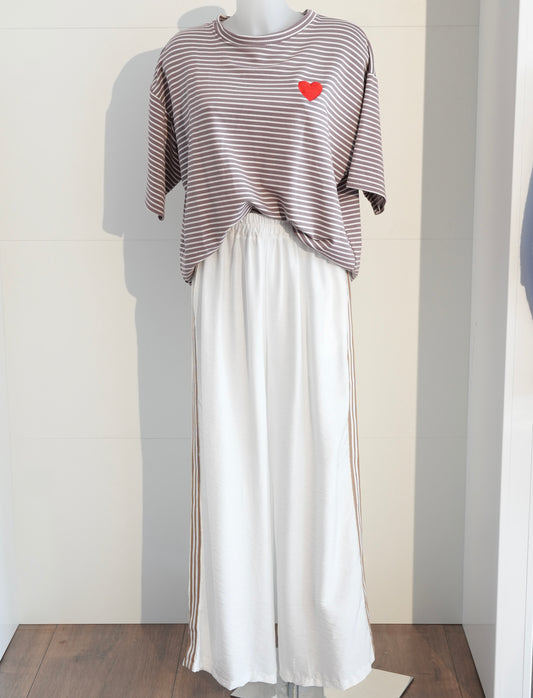 Palazzo-Hose mit sportiven Seitenstreifen - Esma