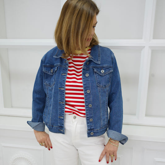 Jeansjacke blau im klassischen Schnitt Darlene