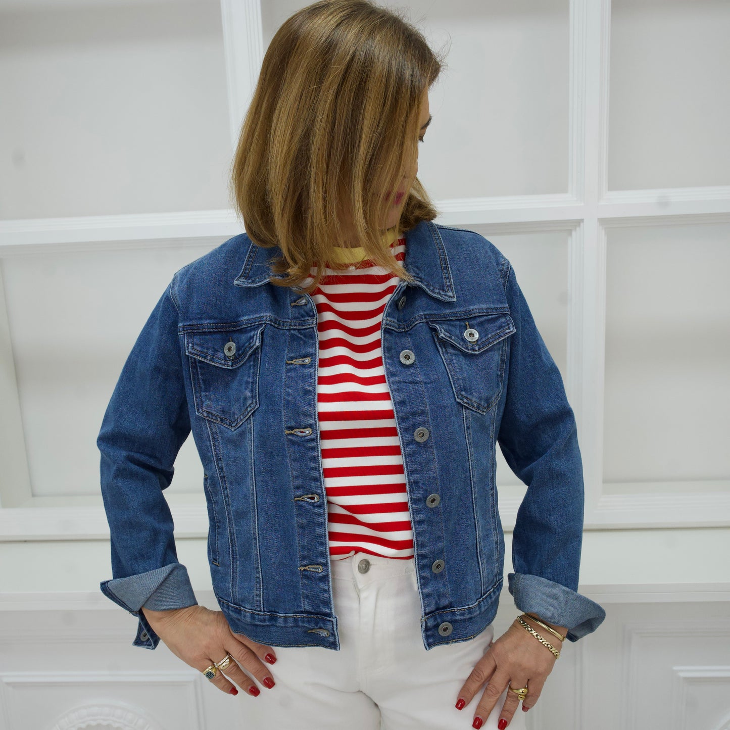 Jeansjacke blau im klassischen Schnitt Darlene
