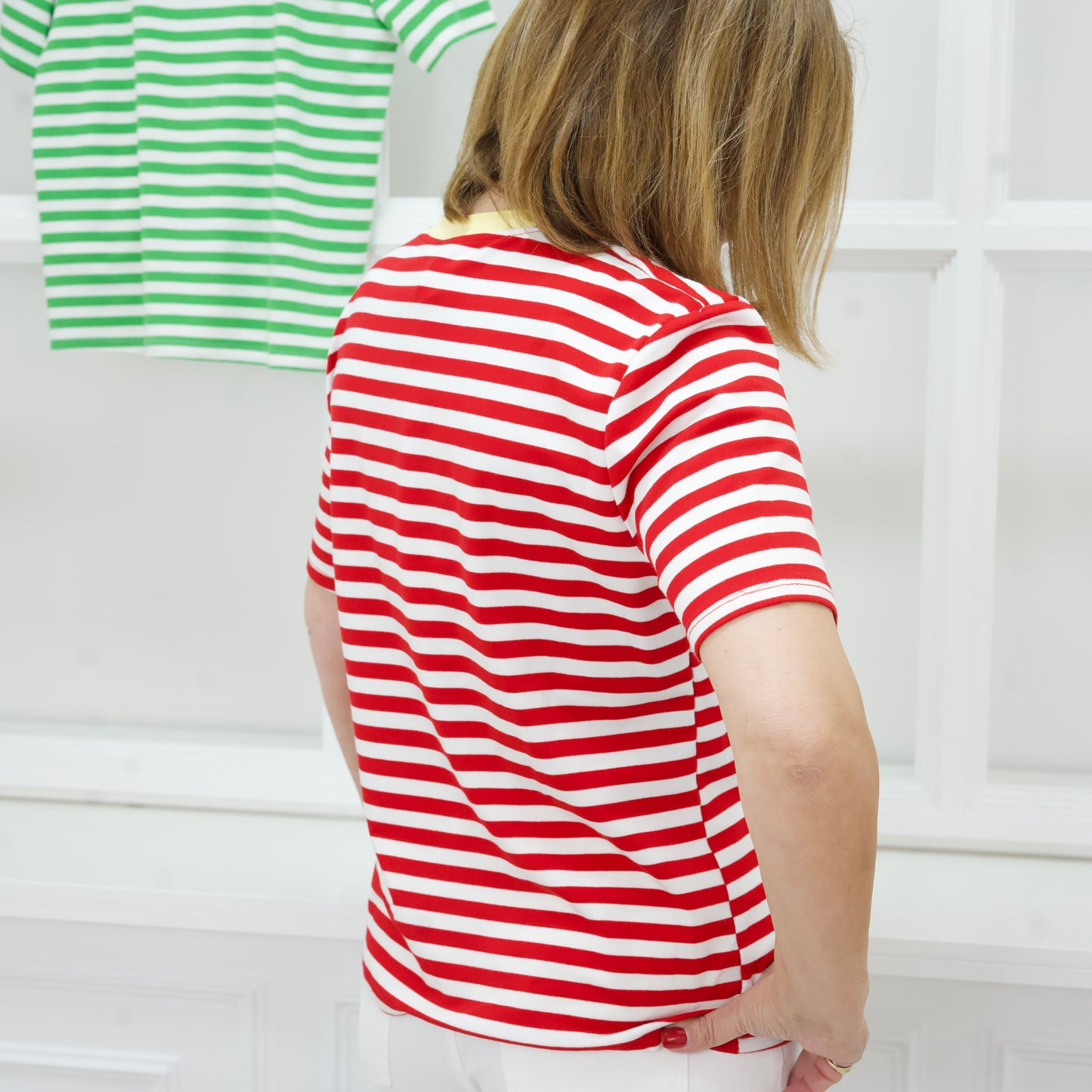 Rot-weiß gestreiftes Shirt-One Size Darja