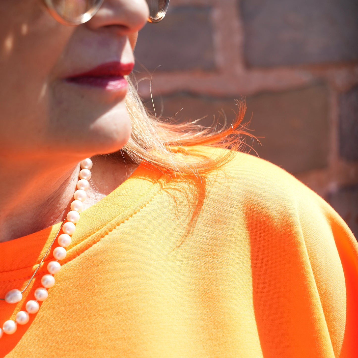 Ballon-Pullover Neon-orange Dora