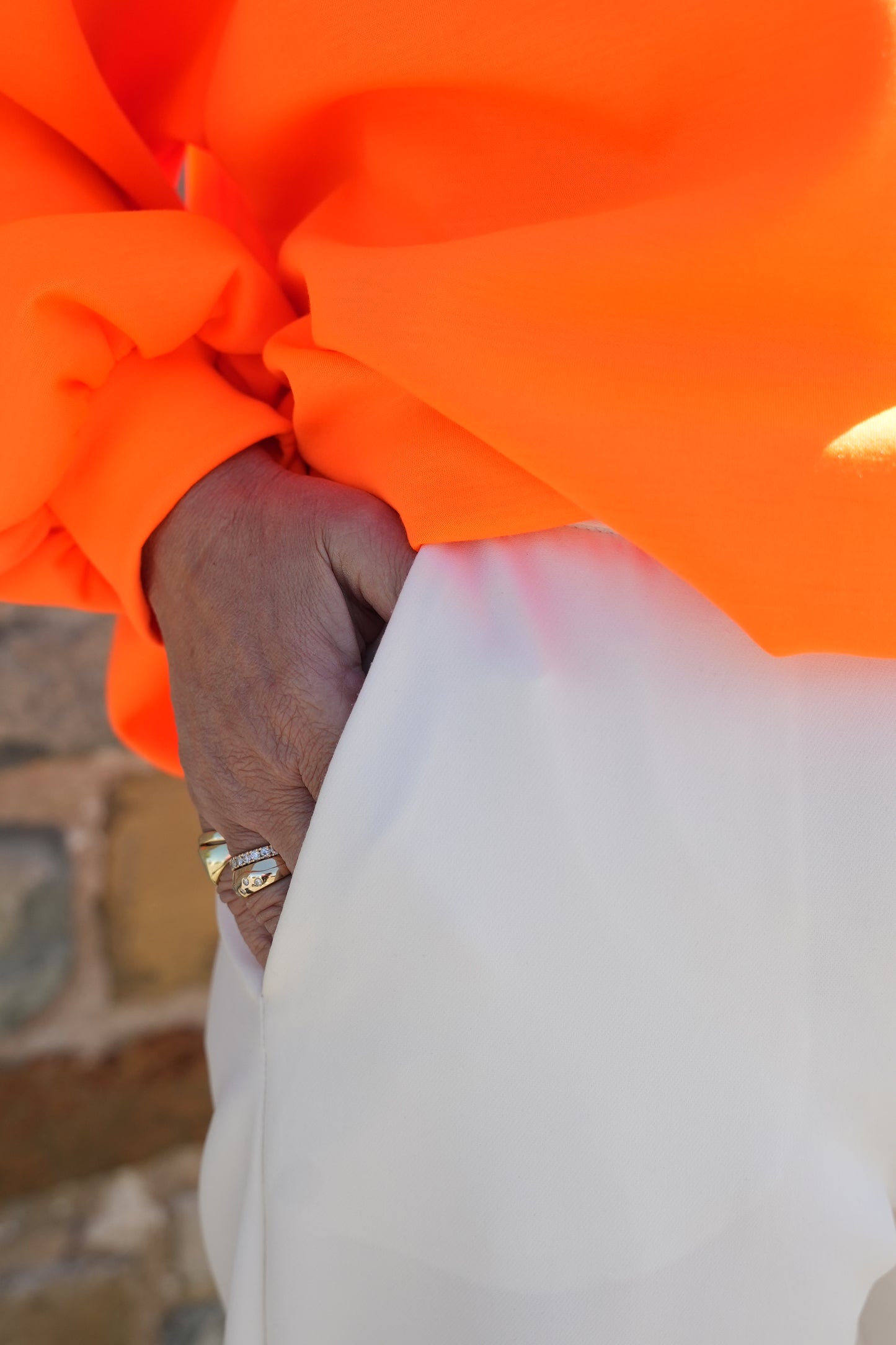 Ballon-Pullover Neon-orange Dora