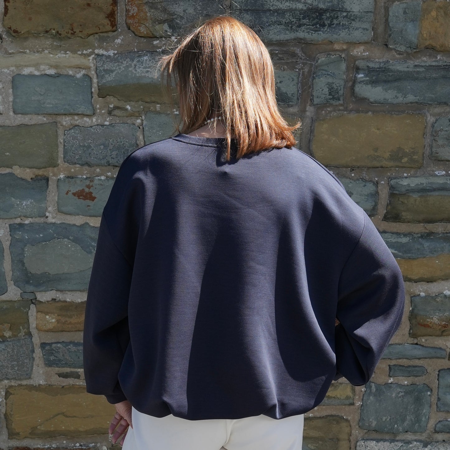 Ballon-Pullover blau Dora