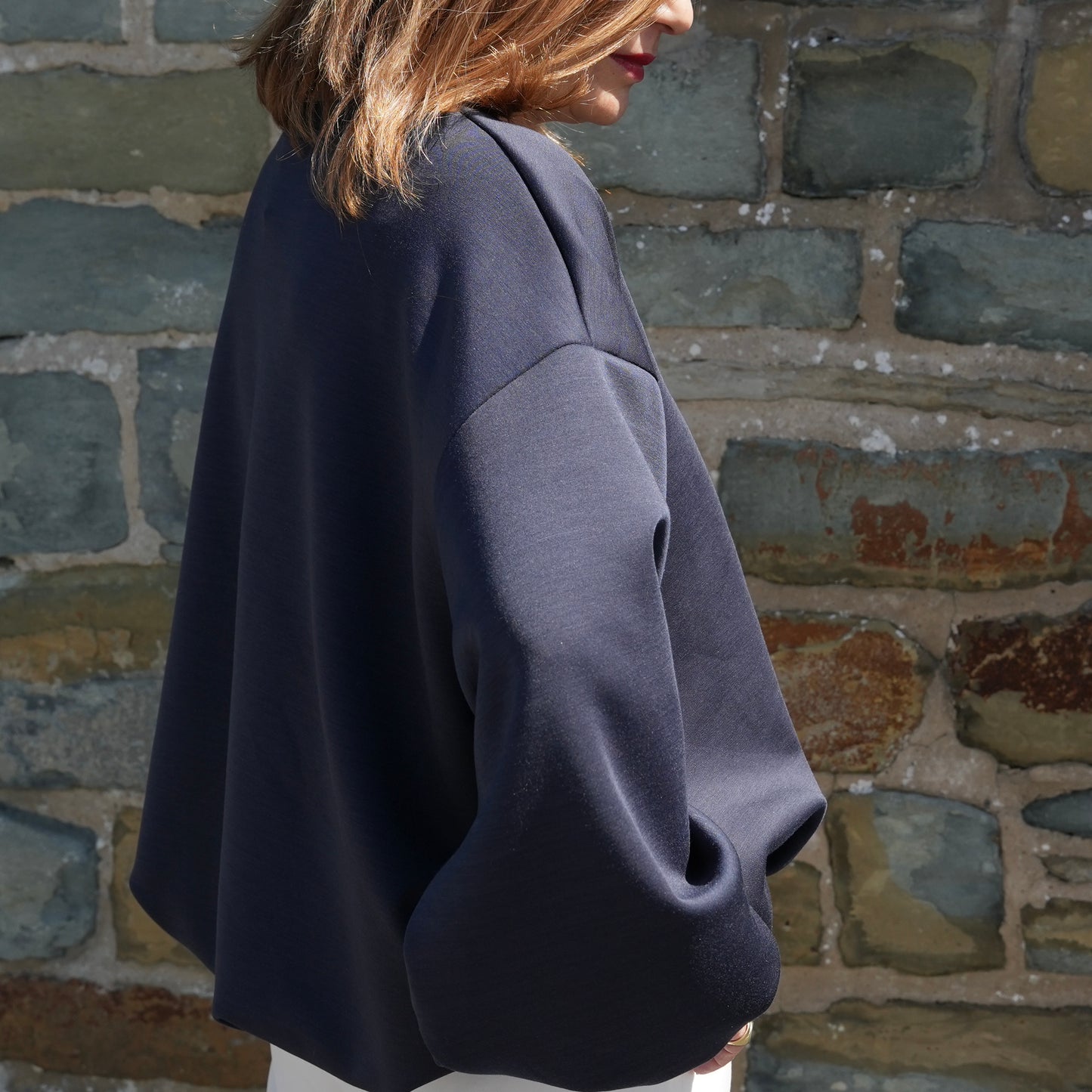 Ballon-Pullover blau Dora