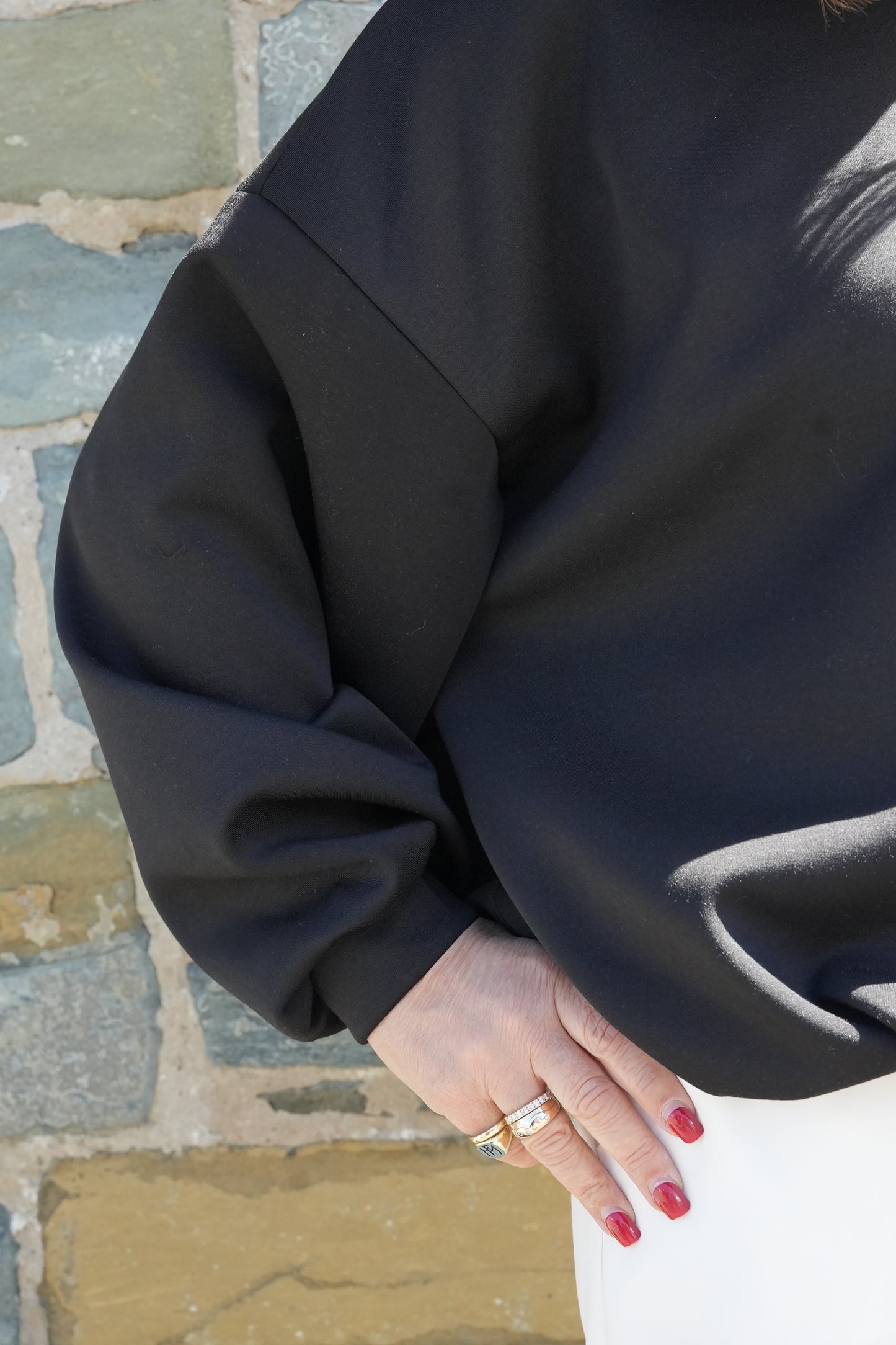 Ballon-Pullover schwarz Dora