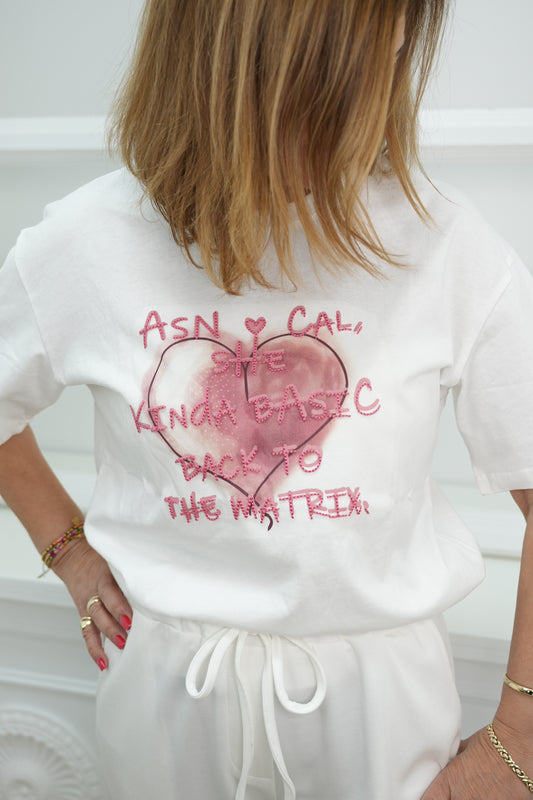 Shirt mit rosa Statement-Herzprint Eva